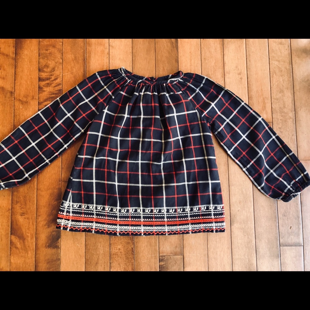 Gap / Babygap 5 years navy plaid blouse